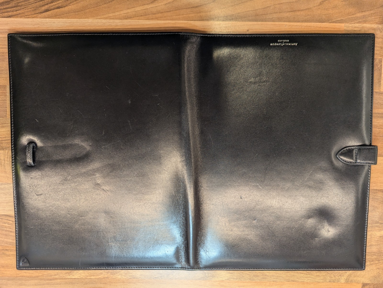 Vintage Aspinal of London Black Leather A4 Portfolio Folder image 6
