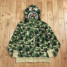 BAPE ABC Camo Green Shark Full Zip Hoodie A Bathing Ape Size L