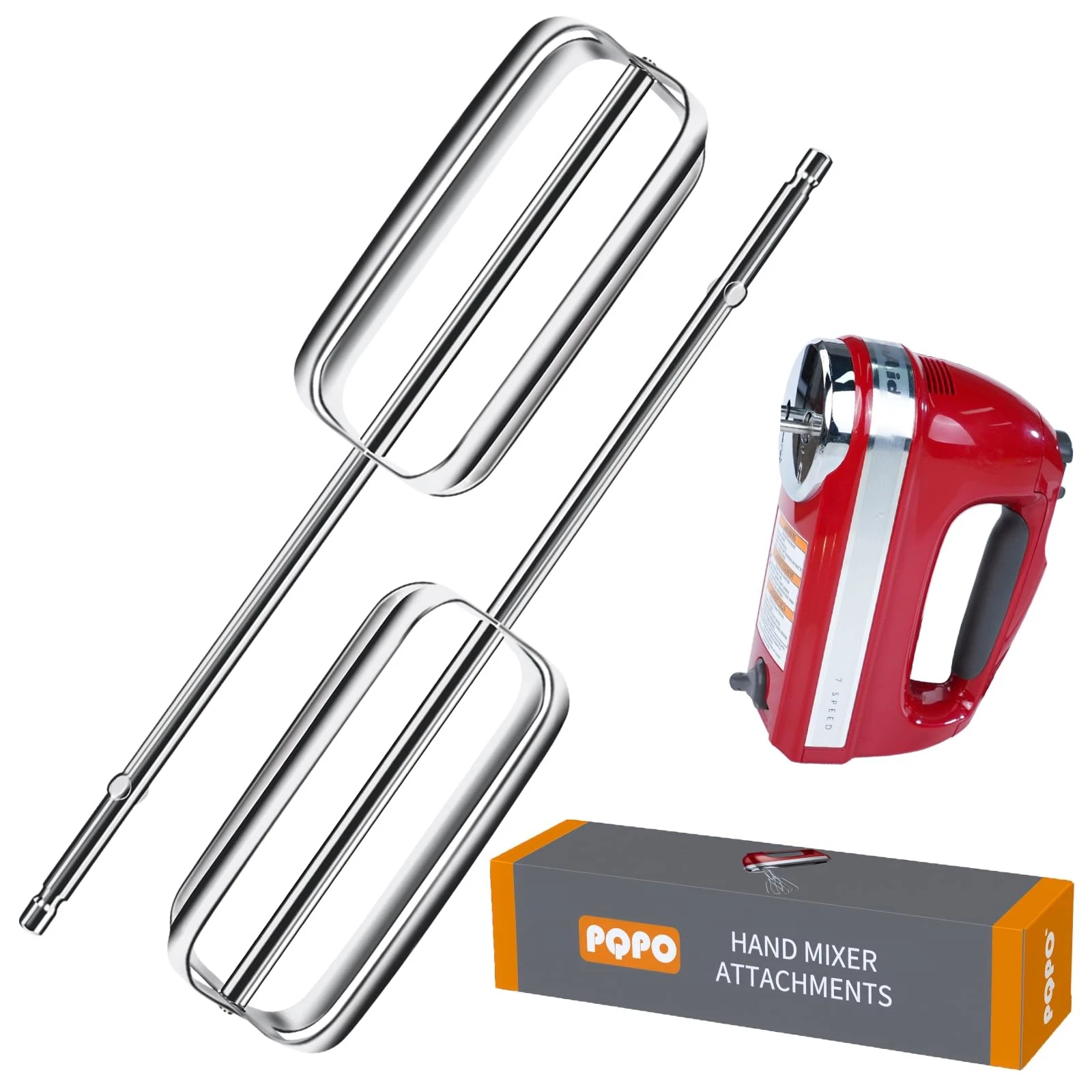 Hand Mixer Beaters Stainless Steel Attachments Compatible with Kitchen Silver