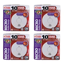 Kidde 4-Pack: i1040 10-Year Sealed-In Battery-Powered Ionization Smoke Alarm 🆕