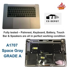 OEM MacBook Pro 15" A1707 2016 2017 Top Case Trackpad Keyboard Gray - Grade A
