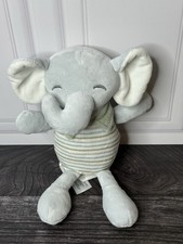 Chick Pea Gray Elephant Striped Shirt 10" Plush Baby Lovey Toy