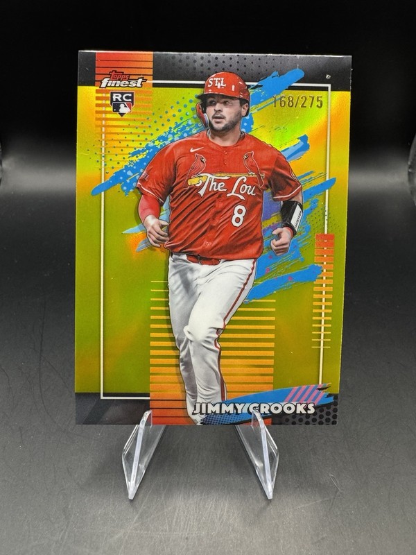 2026 Topps Finest Jimmy Crooks Uncommon RC Yellow Refractor /275 Cardinals