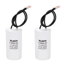 2 Pcs CBB60 Capacitor, 15uF 450V 2 Wire Electric Motor Run Starting Capacitor