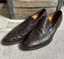 GUCCI Men's Alligator Crocodile Leather Split-Toe Loafers - Brown - 10.5 / US 12