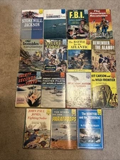 Lot of 15 Vintage Landmark Children's History Books Homeschool dust jackets 1950