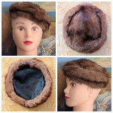 Fabulous Vintage Genuine Mink Fur Perfect Pin-Up Glamour Girl Boho Beret Hat