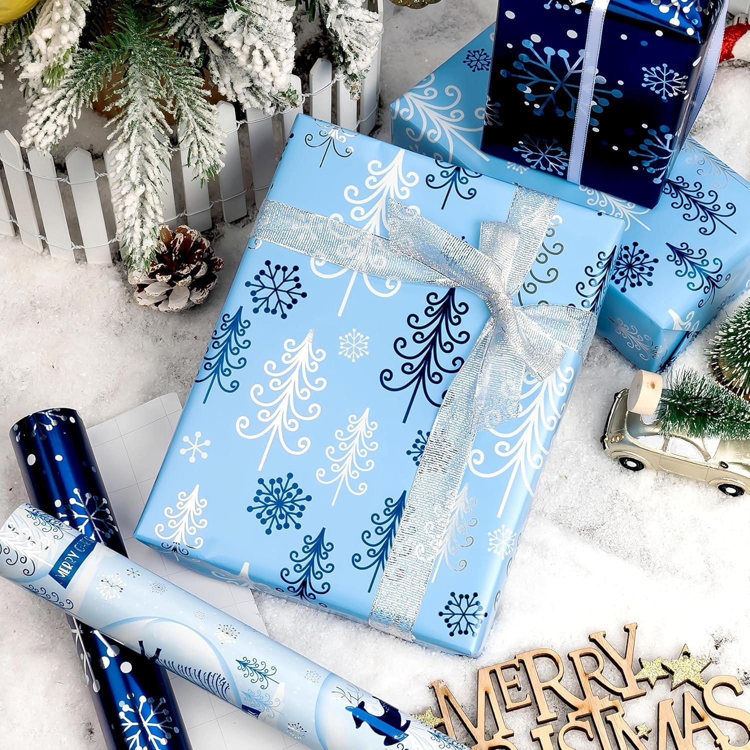 Quality Gift Wrap Paper - 3 Mini Rolls for Christmas & Special Occasions