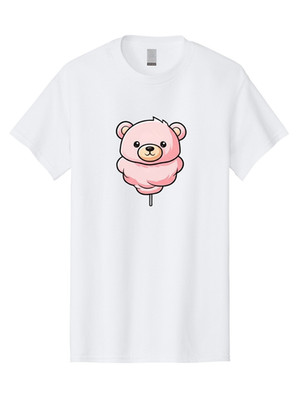 Cotton-Candy-Bear Mens Graphic Tee, 100% Cotton, Casual Summer Wear