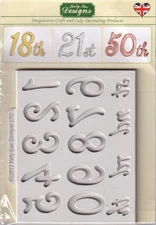 Large Numbers th st Katy Sue Designs Sugar Fondant Polymer Clay Marzipan Mold Kt