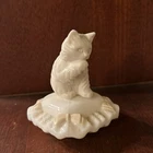 Vintage 70’s Avon MilkGlass "Sitting Pretty" Cat On Pillow Perfume Vanity Bottle