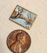 1/4" Scale - PAINTING-WINTER SCENE OF HORN BROOK - Artisan - Quarter Inch Scale