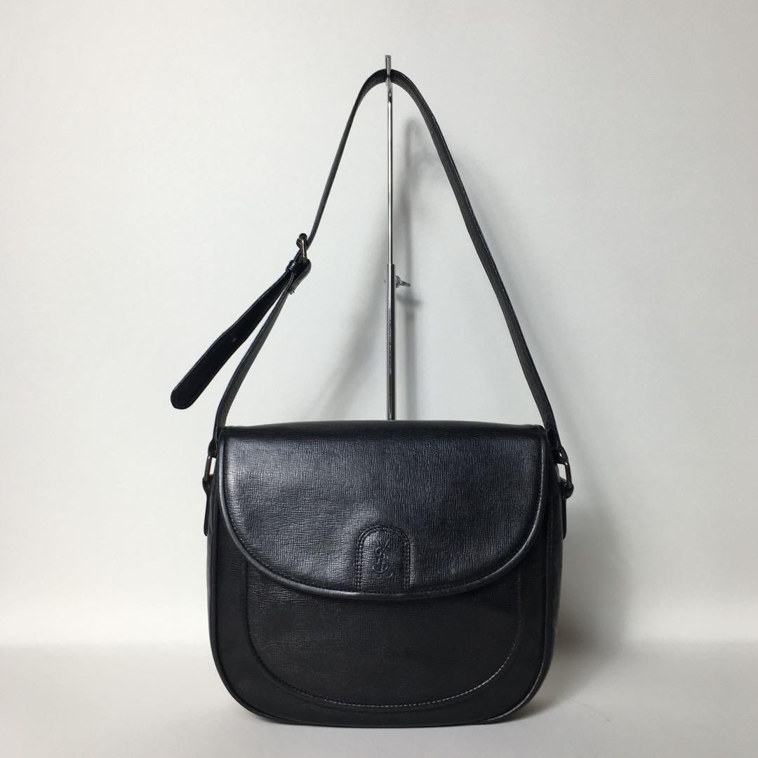 2504 121 Buone condizioni Borsa a tracolla Yves Saint Laurent nera logo YSL