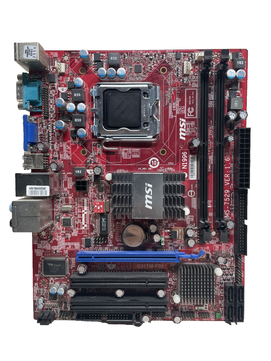MSI Motherboard MS-7529 VER:1.6 G31TM-P35 SOCKEL LGA775 DDR2 PCIe