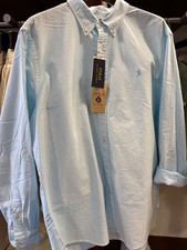 NWT Polo Ralph Lauren BLUE GARMENT DYED Classic Fit Long Sleeve Oxford Shirt