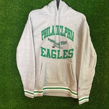 NFL Philadelphia Eagles Men's Vintage Logo Gray Kelly Green Hoody MSRP 85