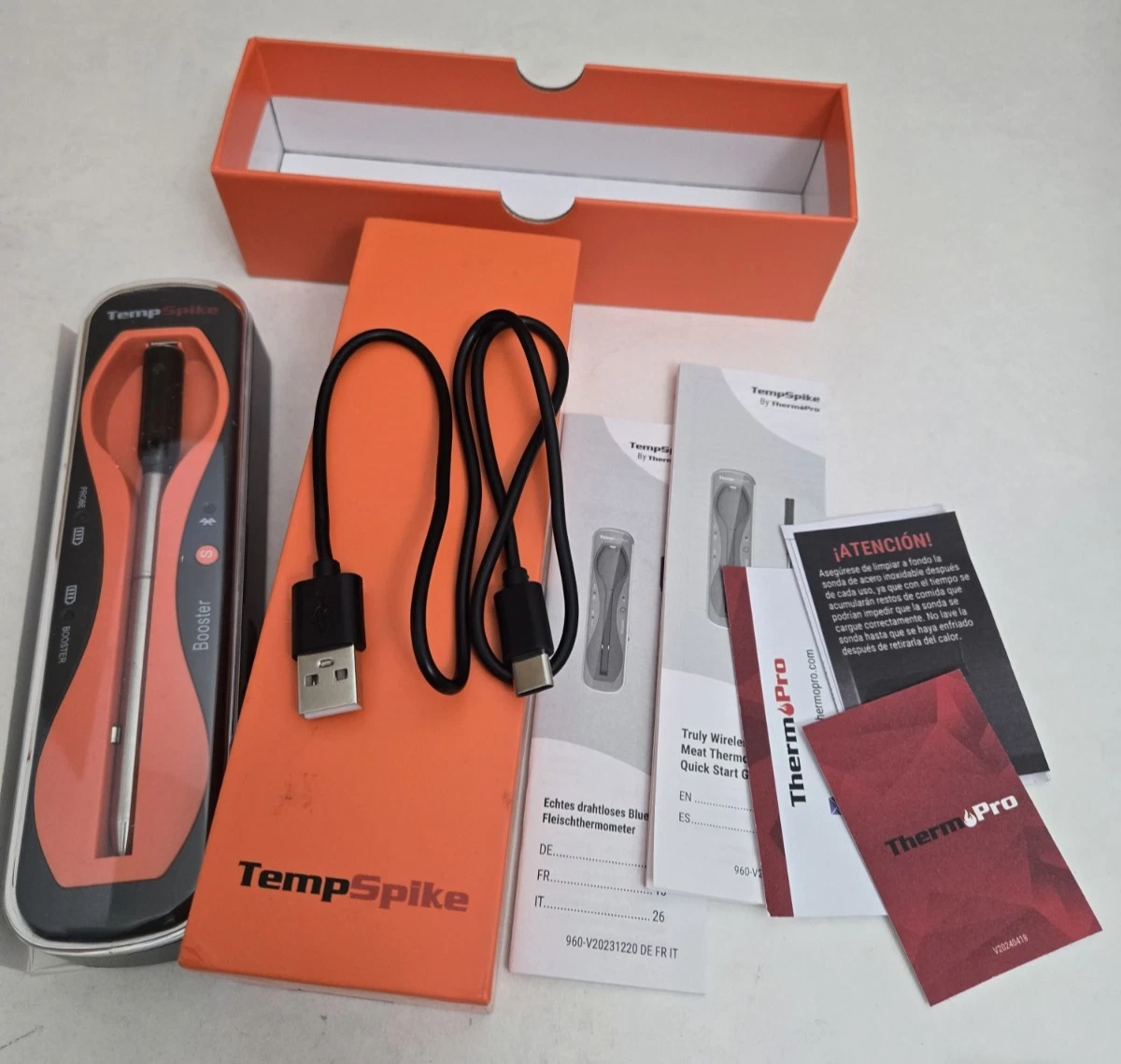 ThermoPro TempSpike 500ft Wireless Meat Thermometer TP960 Digital Bluetooth
