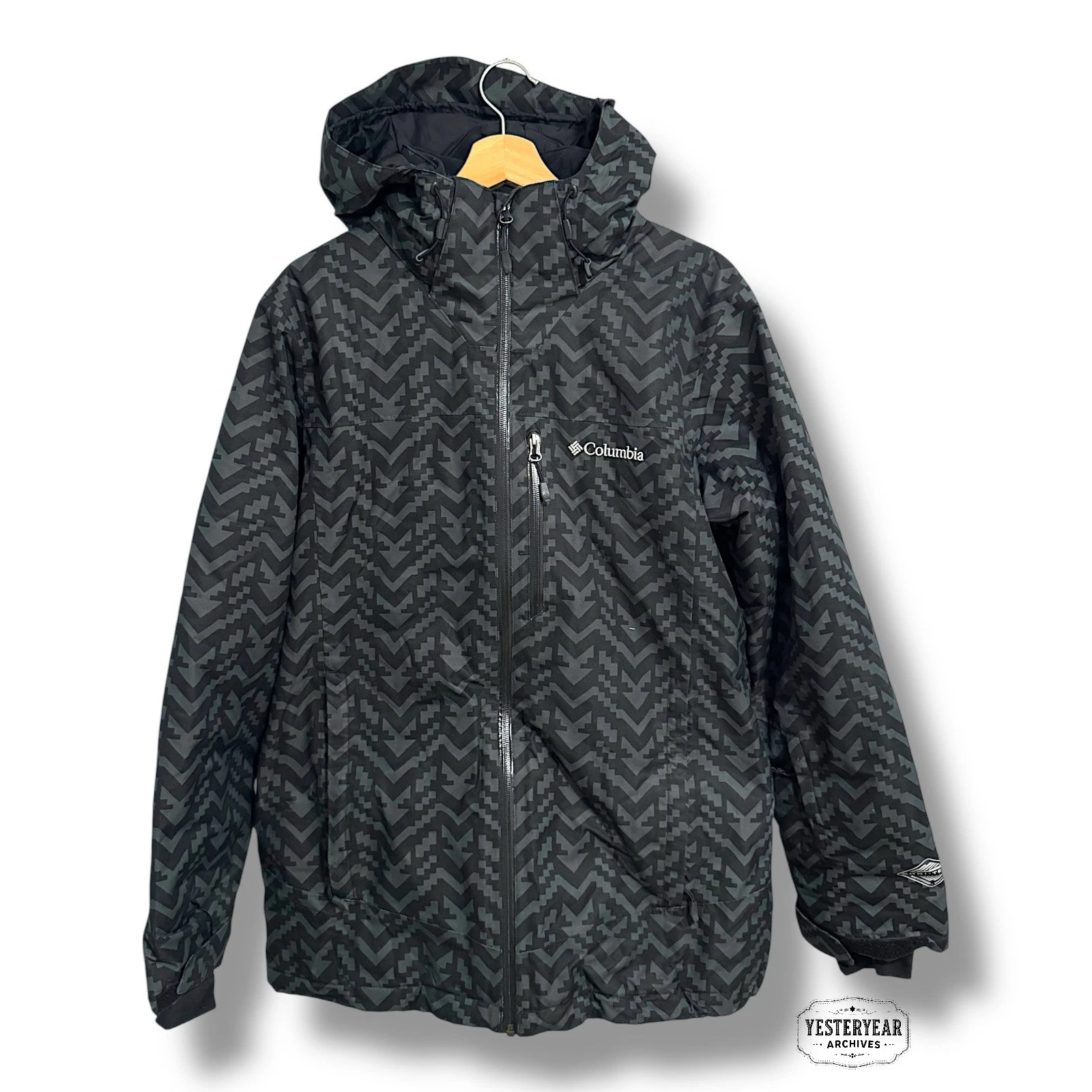 Columbia Grey Camp Jacket Mens Large Waterproof