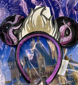 Disney Parks RARE Ursula Minnie Mouse Ear Headband Little Mermaid Purple Black Ursula Villain Ears - Minnie Mouse, Halloween, Ariel, Little  main image 4