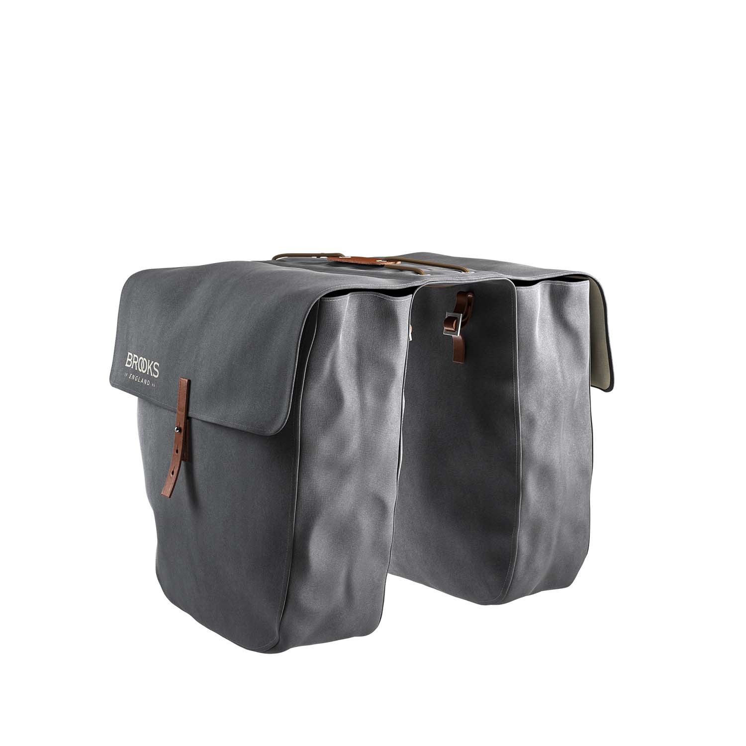 Sacoches vélo Brooks BB00100A07266 Bricklane, double sacoche arrière grise et miel en toile