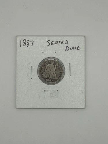 1887 Seated Liberty Dime – 90% Silver – Good Condition – Pre-1900 US Coin