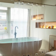 Clear Shower Liner 72x74 Inches, 6 Magnets for Splash Free Bathing, 74 Inch