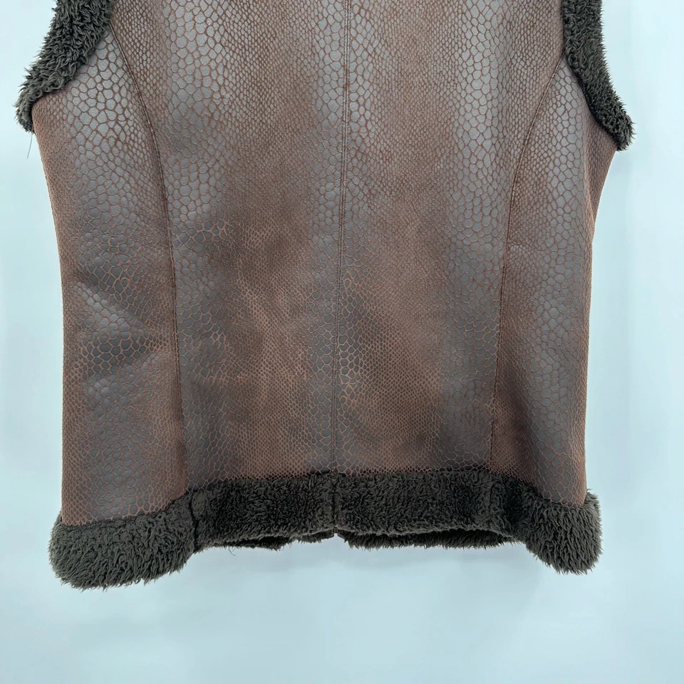 Cripple Creek Western Vest Womens Size XL Faux Fur Lined Reptile Print Cowgirl - Image 3 of 4