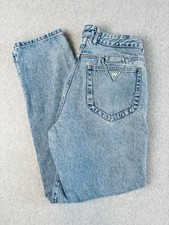 GUESS Jeans by Georges Marciano Green Tag Button Fly Mom USA Vintage Sz 34 30x30