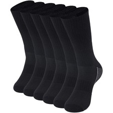 Viscose Bamboo Socks Unisex Cushioned Comfortable Crew Workout Hiking 3 Pairs