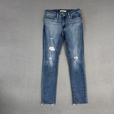 Levi's Jeans Womens 27 Blue 711 Skinny Stretch Distressed Denim Cotton Blend