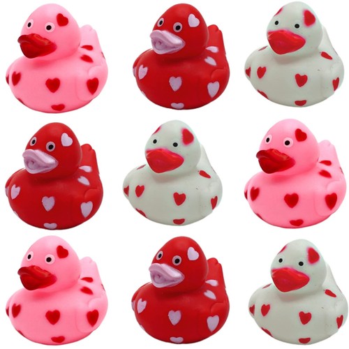 Valentines Day Rubber Ducks - 24 Pack Heart Themed Duckies for Jeep Ducking, ...