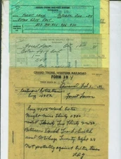 GRAND TRUNK WESTERN R.R. TRAIN ORDERS (18) FOREST LAWN (DETROIT) MICHIGAN 1968+.