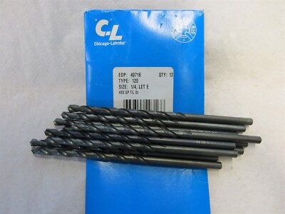 Chicago-Latrobe (49716) 6-1/8'' OAL 118° Point Letter E Taper Drill Bit - Qty 12 