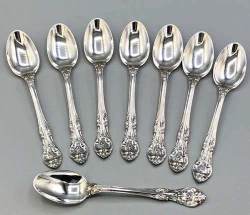 King Edward by Gorham Sterling Silver set of 8 Demitasse Spoons 4.25"