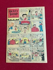 1935, Betty Boop, Sunday Comic Strip Full Page  Scarce / Vintage Popeye