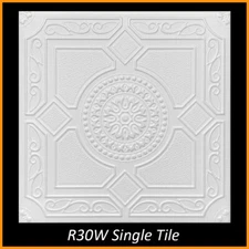 DIY Decor Glue-up Styrofoam Ceiling Tile 20 in x 20 in R30W 104/Lot (274.56 S/F)