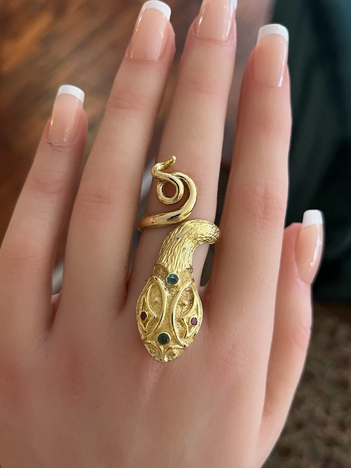 Anillo Serpiente Lalalounis con Rubí y Esmeraldas en Oro Amarillo 18k - HM2487SE