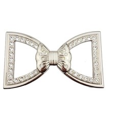 On Sale: Shiny Silver Crystal Bow Tie Belt Buckle