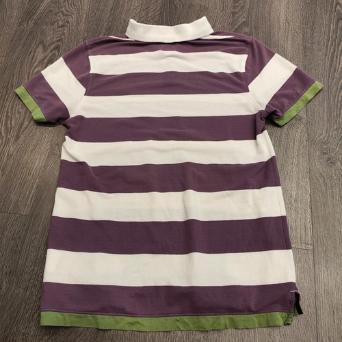 Polo Lyle & Scott vintage para hombre a rayas medianas con cuello blanco y pú... - Imagen 2 de 10