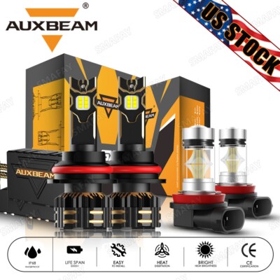 For Nissan Frontier 2005-2023 AUXBEAM Canbus LED Headlight High/Low/Fog Lights