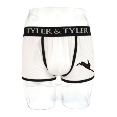 Tyler & Tyler. boxershorts herren. , Baumwolle. Weißer Hase. Fantasie. MADE IN ITALY
