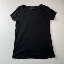 Attention Black Short Sleeve Top/T-Shirt Cotton Womens Medium Solid 