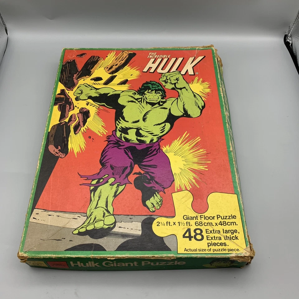 Vintage 1978 Marvel Comics Incredible Hulk Giant Floor Puzzle 48 Piece Complete - Image 2 of 4