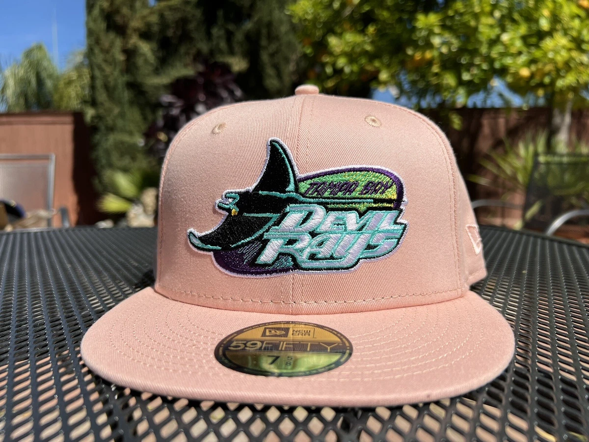 Cap City Exclusive Tampa Bay Rays Pink Fitted with Teal UV size 7 5/8