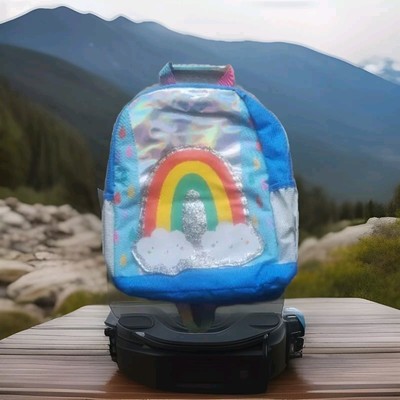 Toddler Girls' Rainbow Denim Small Backpack - Cat & Jack  Blue - NEW