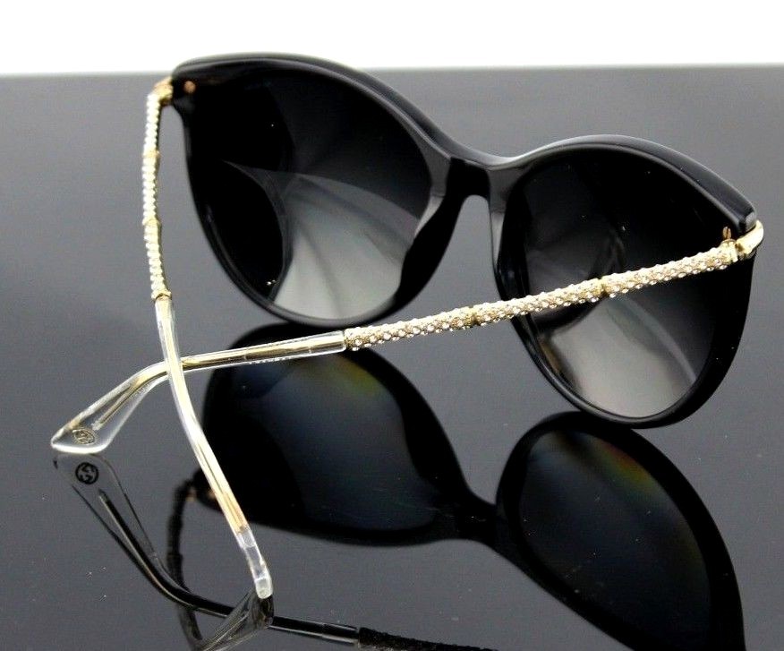 POLARIZED RARE Genuine GUCCI Crystals Black Gold Sunglasses POLARIZED RARE Genuine GUCCI Crystals Black Gold Sunglasses