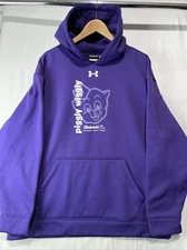 Piggly Wiggly Sweater Men 2XL Under Armour Grocery Store Hoodie Purple Pullover