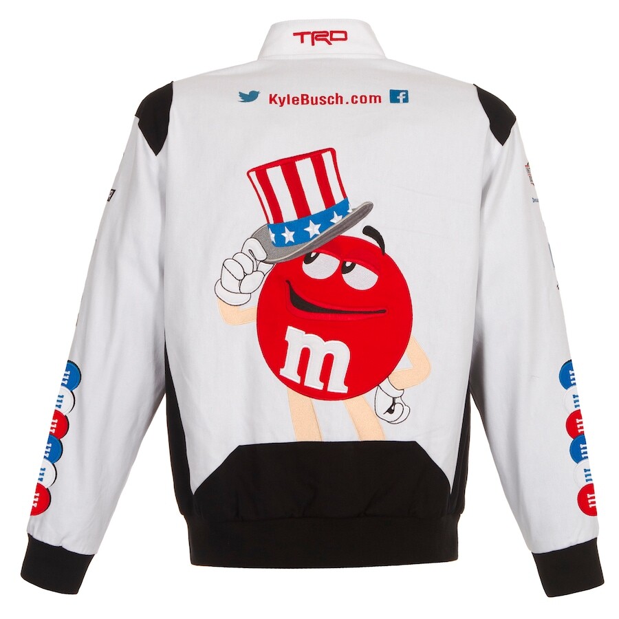 Authentic Nascar Kyle Busch JH Design M&M's Snaps White Authentic Nascar Kyle Busch JH Design M&M's Snaps White