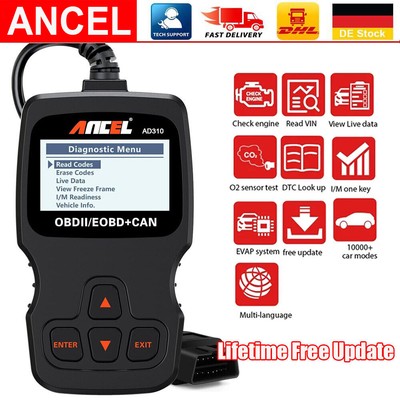 Ancel AD310 OBD2 Diagnosegerät KFZ Fehler-Code Scanner für OBDII/EOBD Codeleser
