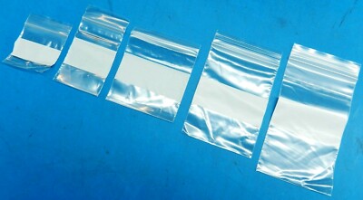 500 Bags White Block Assortment 2 Mil Writeable 5 Assorted Sizes Resealable Bag 